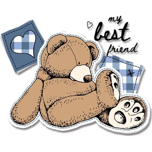 Toy Bear Washable DIY Appliques Stickers on Clothes Patches for clothing Cheap Heat-sensitive patches Heat Transfer PVC Patch