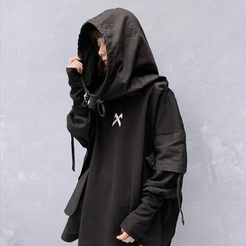 Mens clothes Hip hop Embroidery Harajuku hooded Sweatshirt Long sleeves Functional Technology hoodie loose comfortable tops