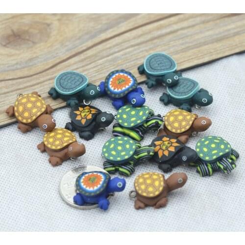 10PCS/Pack Handmade Soft Clay Tortoise,Clay Charms,miniatures,Jewellry accessories,D.I.Y Supplies