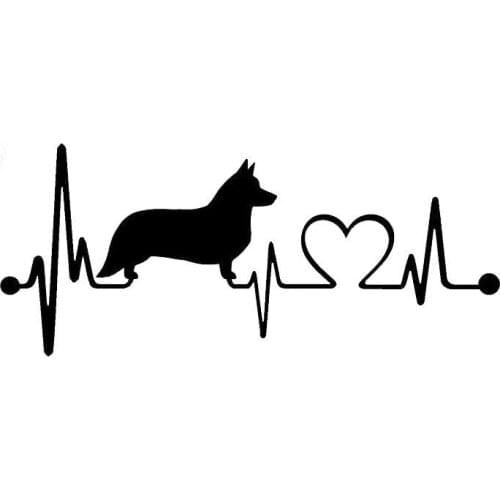 Animal Pet Dog Heartbeat Line window Stickers 15.5x6.6cm