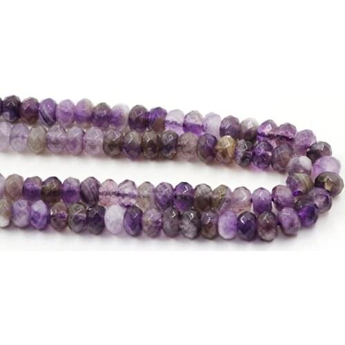 Natural Purple Crystal Quartz Stone Beads High Quality Ellipes Faceted Lilla Gerais Beads For Jewelry Making Bracelet Necklace