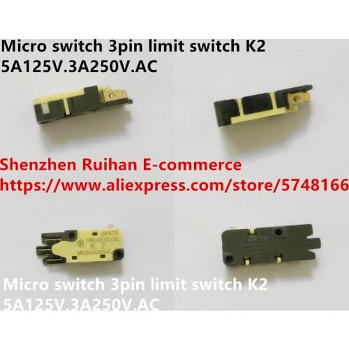 Original new 100% micro switch 3pin limit switch K2 5A125V.3A250V.AC