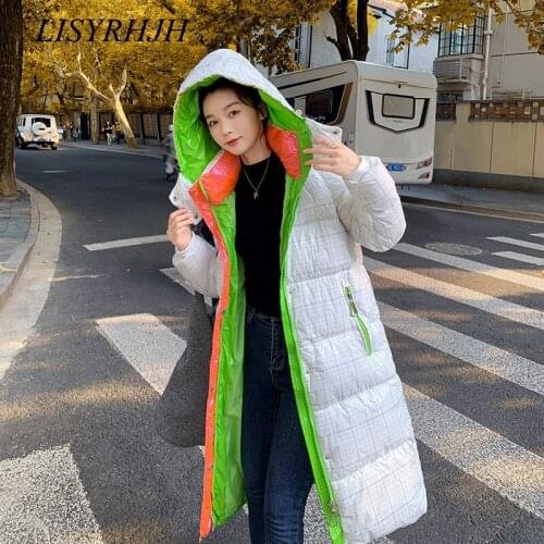 LISYRHJH 2021 Autumn Winter Women Jacket Long Hooded Parka Cotton Padded Female High Quality Warm Winter Outwear Coat Women