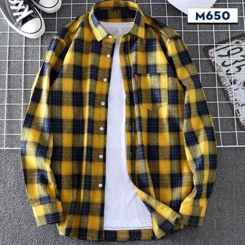 100% Cotton shirts Flannel Mens Plaid Shirt Slim Fit Spring Autumn Male Brand Casual Long Sleeved Shirts Soft Comfortable 2021