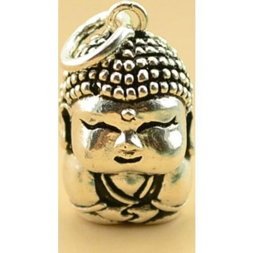 S925 SILVER pendant antique silver silver Buddha folk style retro Korean jewelry exports to Europe and the United States
