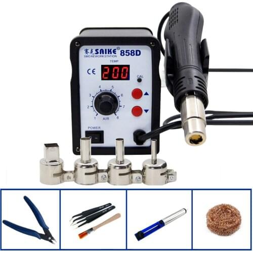 Saike 858D LED Digital Display Heat Gun Desoldering Station Constant Temperature Electric Welding Maintenance Welding Rework