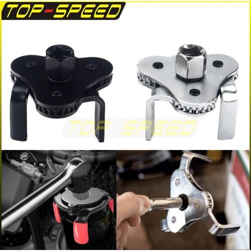 Universal Motorcycle Oil Filter Removal 3 Jaw Inch - 4 1/2 Inch Spin-on Fits 1/2" or 3/8" Square Drive Ratchet Cars Trucks