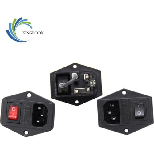 10A 250V Power Switch AC Part For Makerbot For Ultimaker 3 in 1 Fuse Supply Socket Outlet Red Black Triple 3D Printers Parts