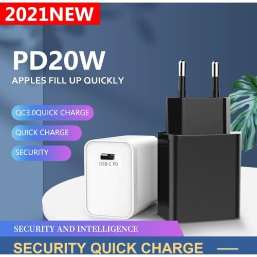 EU US UK AU PD20W Mobile Phone Charger For iPhone 12 12Pro 12promax 12mini lightning to Type C USB C QC 3.0 PD USB Fast Charger