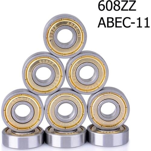 10pcs Pro ABEC-11 Bearing 608ZZ Carbon Steel High Speed Mute Bearings Roller Skates Kick Scooter Skateboard Bearing Parts Supply