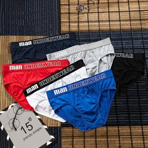 3Pcs Cotton High-Quality Underwear Mens Briefs Sexy Panties Man knickers Men Underpants Male U Convex Bikini Shorts