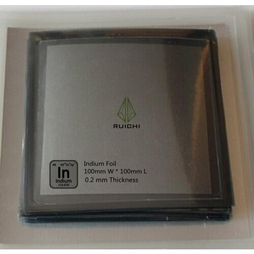 Indium Foil 0.2*100*100mm 99.995% Pure Indium Foil Metal Sheet