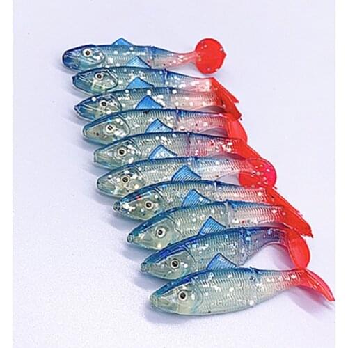 Promotion 10PCS 5.5cm 2g Artificial Soft fish Lure Jig Head Fly Fishing Silicofish rubber Soft Fishing Lure