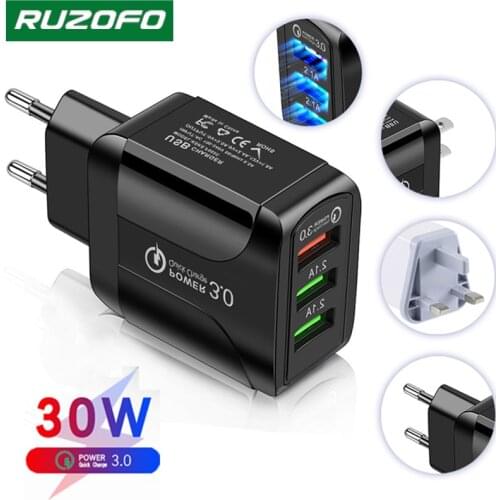 RUZOFO usb fast charger quick charge 3.0 universal wall mobile phone tablet chargers for iphone11samsung huawei charging charger