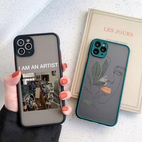 Art Retro Abstract Geometry Phone Case For iPhone 12 11 Por Max X Xs Max Xr 7 8 Puls 6S Puls SE 2020 Cases Cute Silicone Cover