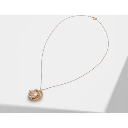 Amorita boutique birds nest design fashion pearl necklace