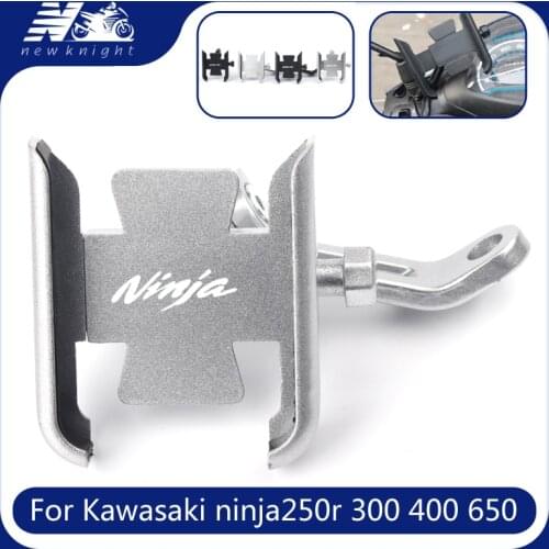 For Kawasaki ninja250r 300 400 650 Motorcycle Mobile Phone Holder GPS Navigator Mirror Handlebar Bracket Mounting Accessories