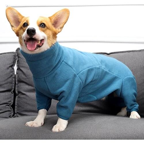 Fleece Dog Clothes Winter Thick Warm Pajamas for Small Medium Large Dogs Adjustable Pet Hoodies Male/Female Onesies Jumpsuits