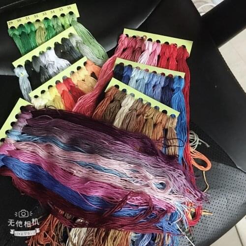 Oneroom 24/50/100/150PCS Cross Stitch Cotton Embroidery Thread Floss Sewing Skeins Craft Random Color