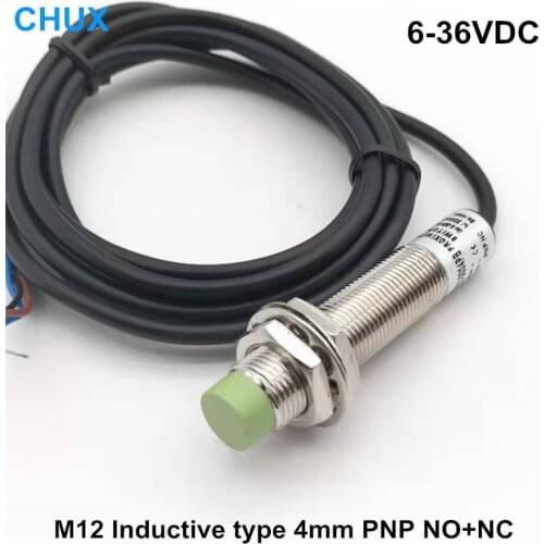 PNP Inductive Proximity Sensor non-Flush Type Cylinder M12 NO+NC 4Wires 4mm Detect Motion Approach Distance Sensor Switch