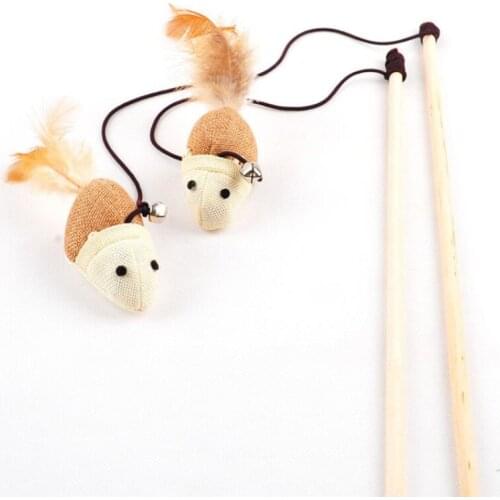Cat Toys Interactive With Bells Elastic Rod Has a Funny Cat Mouse Pumpkin Feather Chick Fish Mascotas Toys Pets Toys