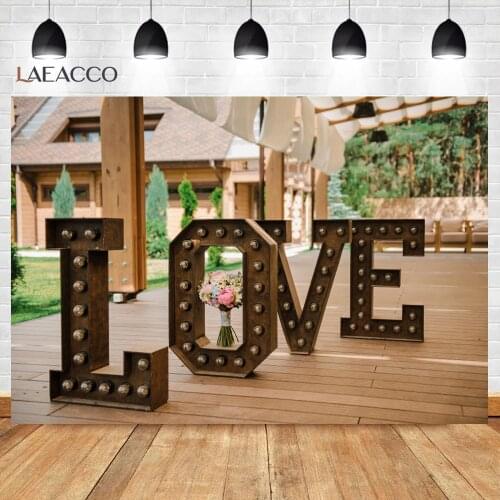 Laeacco Wedding Backgrounds Romantic Love Flower Stage Ceremony Party Wooden Floor Scenic Photo Backdrops Photocall Photo Studio