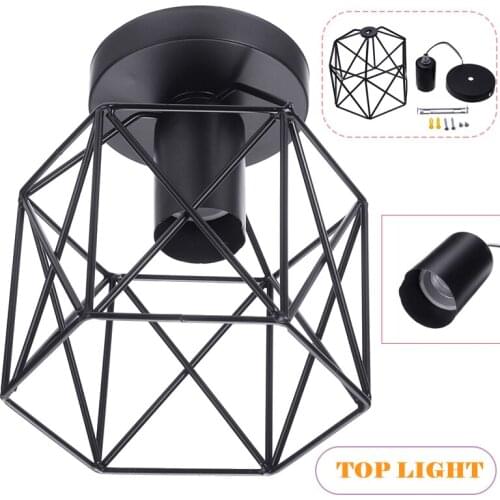 Archaize metal Cage Lamp Shade Iron Pendant Industrial Geometric Wire Cage Lampshade For Living Room Cafes Hotels