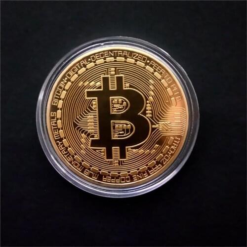 Coins Metal Gold Plated Souvenir Gift Art Collection Physical Bitcon Coin BTC Case Antique Imitation Commemorative Design custom