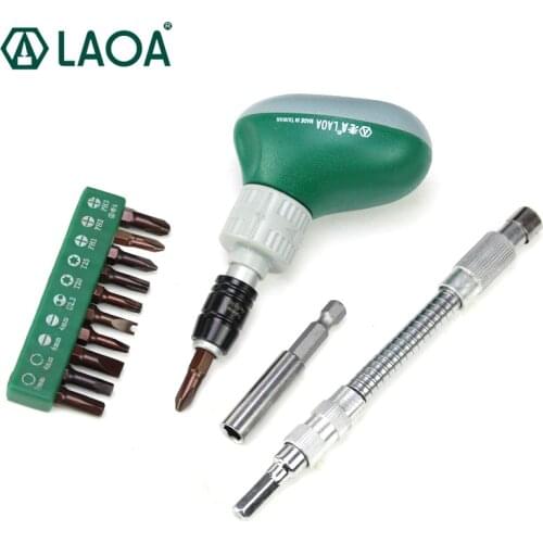 LAOA 13 in 1 Screwdriver Sets High Quality Ratchet Screwdriver short handle Screwdriver Repair Tools