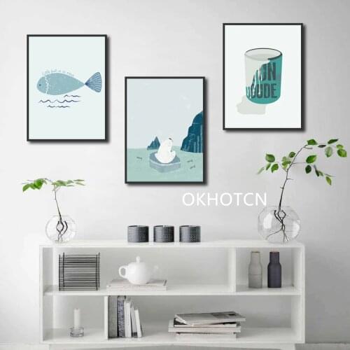 Nordic Animals Plants Wall Pictures Flower Canvas Painting Art Posters and Prints For Child Room Home Decoration No Frame