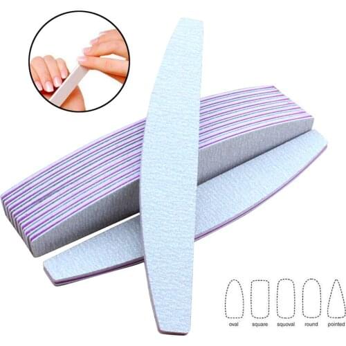 25pcs Grey Nail File 100/180 lime a ongle C-Curved Side Sanding Buffer Block Pedicure Manicure Buffing Nail Art Tools Nail Files