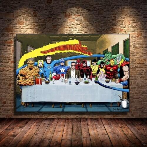 Marvel Superhero Canvas Painting Poster Spider-Man Iron Man Hulk Printmaking Kid Bedroom Birthday Gift Mural Art Home Decoration