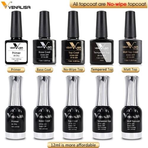 VENALISA Primer No Acid Fast Dry Professional Nail Art Salon Manicure Matt Base Top Soak off UV LED Color Nail Gel Polish