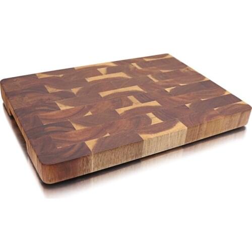 Jaswehome Premium End Grain Acacia Wood Cutting Board With Hand Grips Solid Sturdy Chopping Serving Tray Platter Perfect Gift