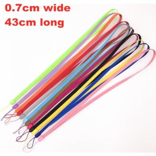 43cm Long 0.7cm Width Thick wrist hand Lanyard Neck Strap for keys ID Card Mobile Phone Straps MP5 MP3 MP4 U flash disk Strap