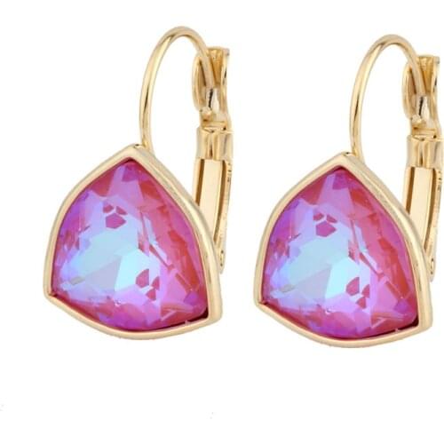 Light Yellow Gold Color 2020 New Fashion Earrings Crystals Drop Earrings For Women Elegant Party Wedding Jewelry Gift