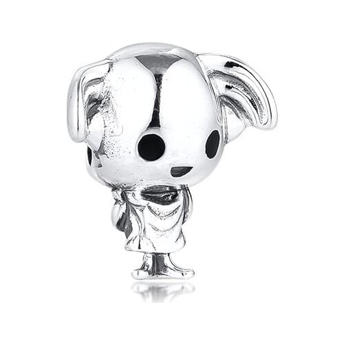 QANDOCCI 925 Sterling Silver Beads Dobby the House Elf Charm Fits Snake Chain Bracelet Silver 925 Beads for DIY Women Jewelry