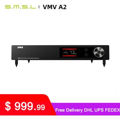 SMSL VMV A2 High resolution power amplifier 32bit 768KHZ DSD512 bluetooth XMOS 200w subwoofer pre output 2.1 audio power amp