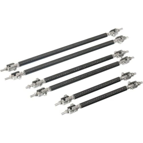 Carbon Fiber Front Bumper Lip Splitter Strut Rod Tie Support Bars 150mm/5.9 inch