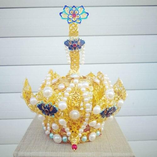 Taoist gao Gong cap priest mixed turban copper Taoism articles new pearl crown