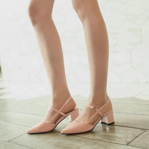 EshtonShero Womens Shoes Woman Pumps Cow Leather Med Heels Pointed Toe White Basic Fashion Ladies Wedding Shoes Size 3-12