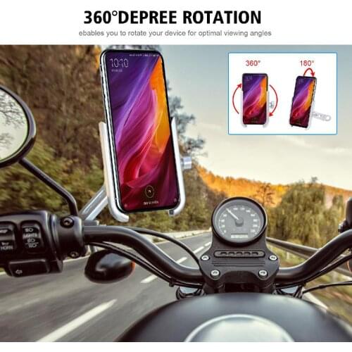 Mobile Phone Bracket Rearview Mirror Aluminum Alloy Rotary Motorcycle Navigation Bracket Riding Equipment