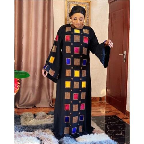 High Quality) New Fashion dashiki Paste Drill Print Dashiki Color Pattern Dashiki Dress For Lady