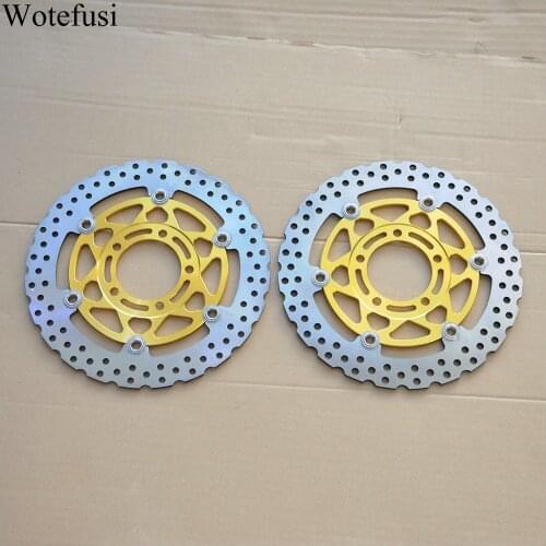 Wotefusi Motorcycle Front Brake Disc Rotor Golden For Kawasaki ZX 6R 636 6RR ZX10R Z 1000 [MT119]