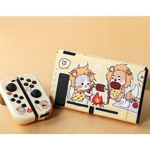 Leopard Print Cat PC Hard Cover for Nintendo Switch Joycon Controller Shell Protective Case For Nintendo Switch Accessories
