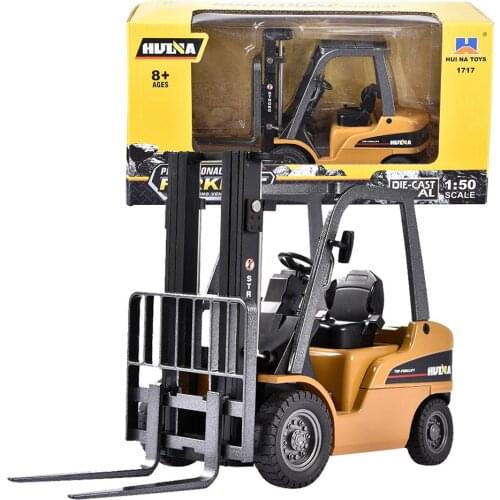 1:50 Model Engineering Car Alloy Diecast Forklift Truck Vehicles Kids Toys Engineering Car Alloy And Plastic Excavator Toy