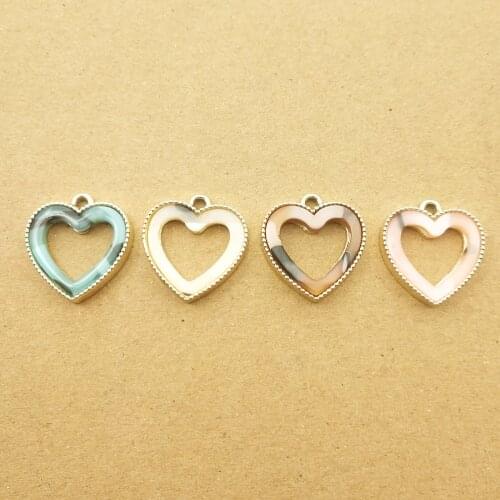 10pcs 17x19mm heart charm cellulose acetate for jewelry making and crafting charm fashion pendant