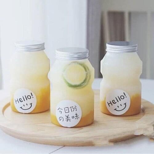 10pcs Net red 500ml clear plastic cups bubble tea cup milkshake bottle yogurt bottles diy flower tea packaging cups with lids