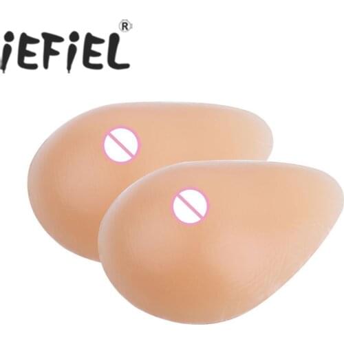 2Pcs Nude Soft Silicone Waterdrop Shaped Fake Breast Mastectomy Prosthesis Breast Pad breast plate SM Funny Party