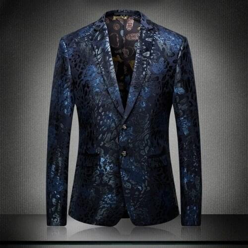 2021 Velvet Mens Blazer Luxury All Printed Single Breasted Casual Male Blazer Fashion Party Wedding Man Blazer Plus Size 5xl